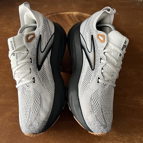 Brooks Glycerin 22 Mens 11 Wide 2E White Grey Black Road Running Sneakers Shoes - Picture 11 of 16